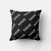 カスタマイズ可能文字 |はっきりした黒モダンと白 クッション (裏面)