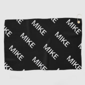 カスタマイズ可能文字 |はっきりした黒モダンと白 ゴルフタオル (横)