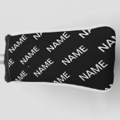 カスタマイズ可能文字 |はっきりした黒モダンと白 ゴルフヘッドカバー (正面)