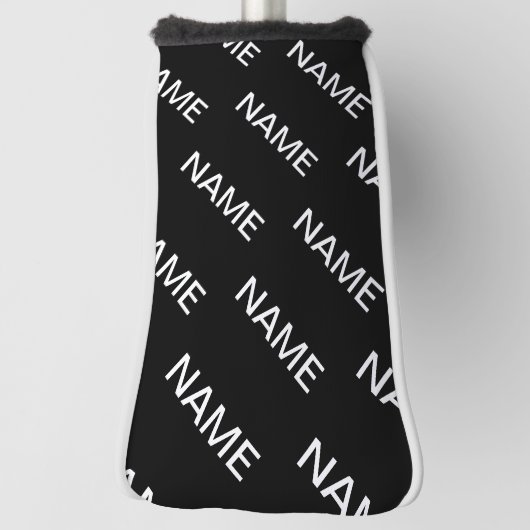 カスタマイズ可能文字 |はっきりした黒モダンと白 ゴルフヘッドカバー (回転90)