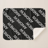 カスタマイズ可能文字 |はっきりした黒モダンと白 シェルパブランケット (正面(横))