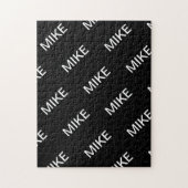 カスタマイズ可能文字 |はっきりした黒モダンと白 ジグソーパズル (縦)