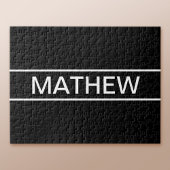 カスタマイズ可能文字 |はっきりした黒モダンと白 ジグソーパズル