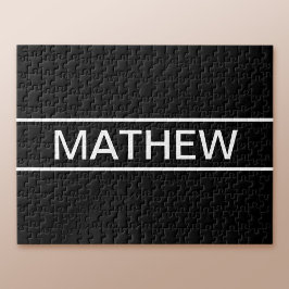 カスタマイズ可能文字 |はっきりした黒モダンと白 ジグソーパズル