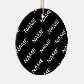 カスタマイズ可能文字 |はっきりした黒モダンと白 セラミックオーナメント (右)