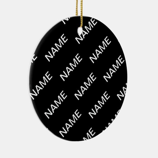 カスタマイズ可能文字 |はっきりした黒モダンと白 セラミックオーナメント (右)
