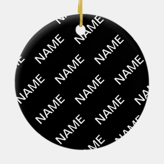 カスタマイズ可能文字 |はっきりした黒モダンと白 セラミックオーナメント (裏面)