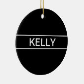 カスタマイズ可能文字 |はっきりした黒モダンと白 セラミックオーナメント (右)