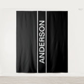 カスタマイズ可能文字 |はっきりした黒モダンと白 タペストリー (正面)