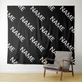 カスタマイズ可能文字 |はっきりした黒モダンと白 タペストリー (インサイチュ(横))