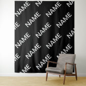 カスタマイズ可能文字 |はっきりした黒モダンと白 タペストリー (インサイチュ)