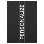 カスタマイズ可能文字 |はっきりした黒モダンと白 テーブルクロス (正面)