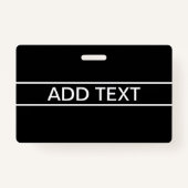 カスタマイズ可能文字 |はっきりした黒モダンと白 バッジ (裏面)