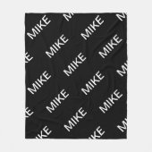 カスタマイズ可能文字 |はっきりした黒モダンと白 フリースブランケット (正面)