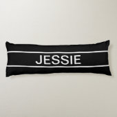 カスタマイズ可能文字 |はっきりした黒モダンと白 ボディピロー (裏面)