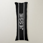 カスタマイズ可能文字 |はっきりした黒モダンと白 ボディピロー (正面縦)