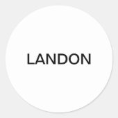 カスタマイズ可能文字 |はっきりした黒モダンと白 ラウンドシール (正面)