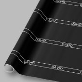 カスタマイズ可能文字 |はっきりした黒モダンと白 ラッピングペーパー