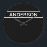 カスタマイズ可能文字 |はっきりした黒モダンと白 ラージ壁時計<br><div class="desc">はっきりしたコンテンポラリー見て</div>