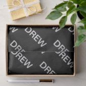 カスタマイズ可能文字 |はっきりした黒モダンと白 薄葉紙 (ギフト)