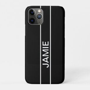 カスタマイズ可能文字 はっきりした黒モダンと白 iPhone 11 PROケース