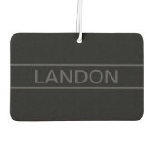 カスタマイズ可能文字 |黒はっきりしたモダンと濃いグレー カーエアーフレッシュナー (裏面)