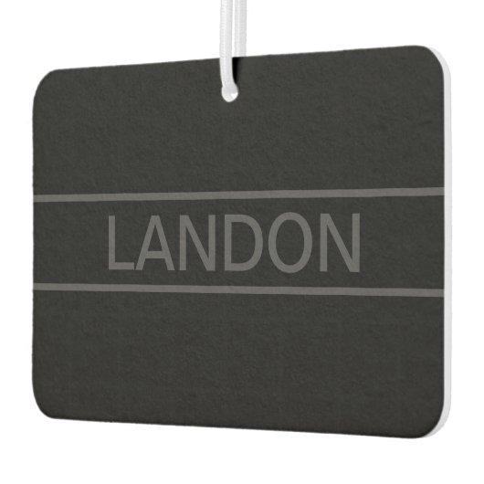 カスタマイズ可能文字 |黒はっきりしたモダンと濃いグレー カーエアーフレッシュナー (左)