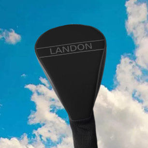 カスタマイズ可能文字  黒はっきりしたモダンと濃いグレー ゴルフヘッドカバー