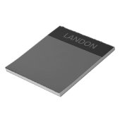 カスタマイズ可能文字 |黒はっきりしたモダンと濃いグレー ノートパッド (回転)