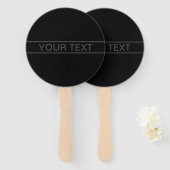 カスタマイズ可能文字 |黒はっきりしたモダンと濃いグレー ハンドファン (正面&裏面)