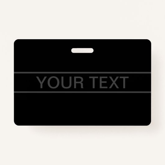 カスタマイズ可能文字 |黒はっきりしたモダンと濃いグレー バッジ (正面)