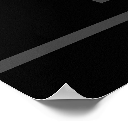 カスタマイズ可能文字 |黒はっきりしたモダンと濃いグレー ポスター (角)