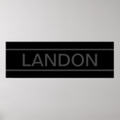 カスタマイズ可能文字 |黒はっきりしたモダンと濃いグレー ポスター (正面)