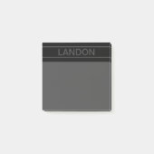 カスタマイズ可能文字 |黒はっきりしたモダンと濃いグレー ポストイット (正面)