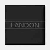 カスタマイズ可能文字 |黒はっきりしたモダンと濃いグレー マグネット (正面)