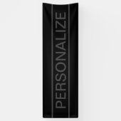 カスタマイズ可能文字 |黒はっきりしたモダンと濃いグレー 横断幕 (縦)