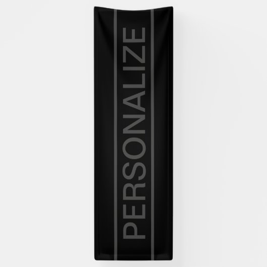 カスタマイズ可能文字 |黒はっきりしたモダンと濃いグレー 横断幕 (縦)