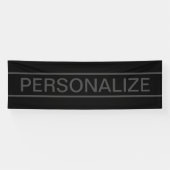 カスタマイズ可能文字 |黒はっきりしたモダンと濃いグレー 横断幕 (横)