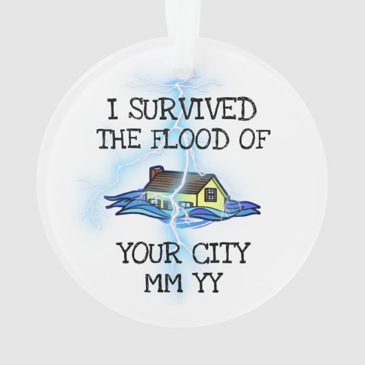 カスタマイズ可能生き延びなIフラッド稲妻ボルト オーナメント (裏面)