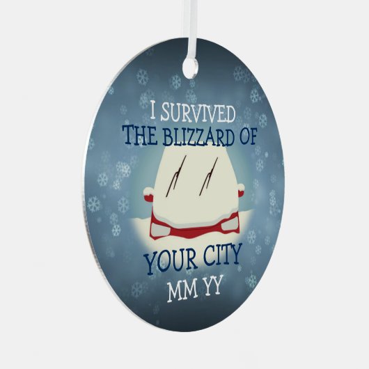 カスタマイズ可能生き延びなI the blizzard car メタルオーナメント (正面右)