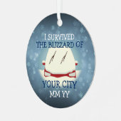 カスタマイズ可能生き延びなI the blizzard car メタルオーナメント (正面左)