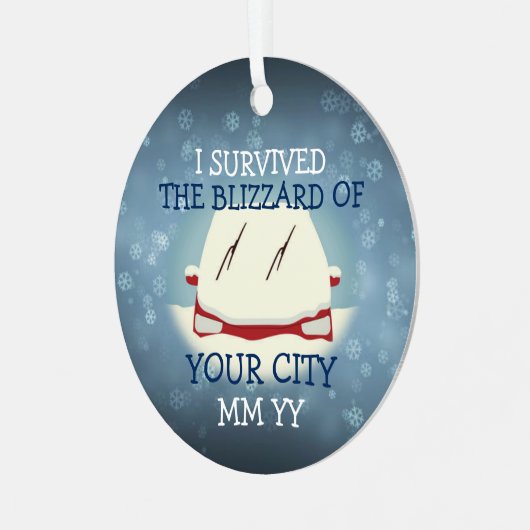 カスタマイズ可能生き延びなI the blizzard car メタルオーナメント (正面左)