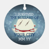 カスタマイズ可能生き延びなI the blizzard car メタルオーナメント (裏面)