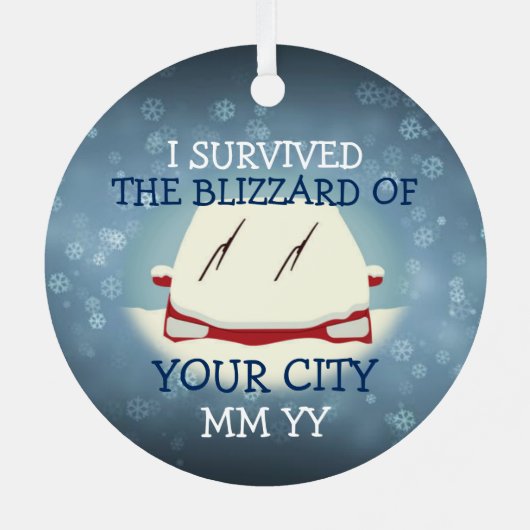 カスタマイズ可能生き延びなI the blizzard car メタルオーナメント (裏面)