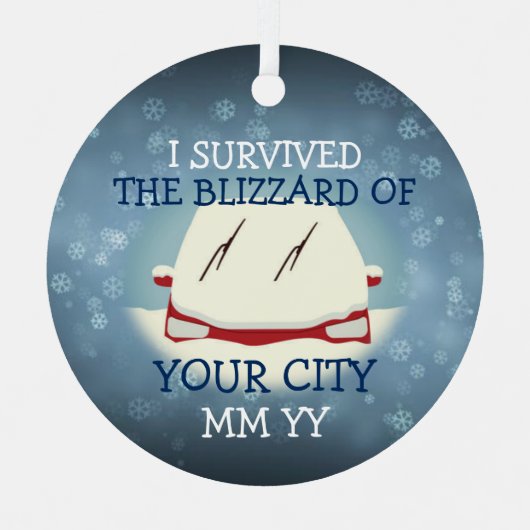 カスタマイズ可能生き延びなI the blizzard car メタルオーナメント (正面)