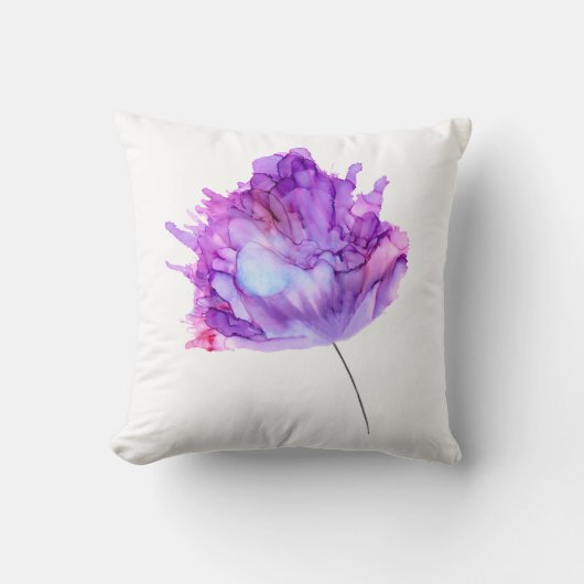 カスタマイズ可能紫紫紫陽花の手色彩の鮮やかフローラ クッション (正面)