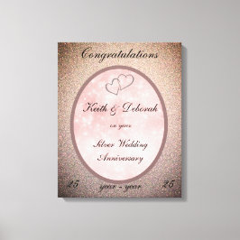 カスタマイズ可能結婚なシルバー記念日 キャンバスプリント