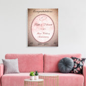 カスタマイズ可能結婚なシルバー記念日 キャンバスプリント (インサイチュ (リビング))