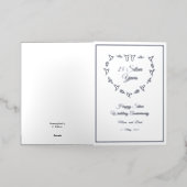 カスタマイズ可能結婚なシルバー記念日 箔グリーティングカード (外側レイダウン)