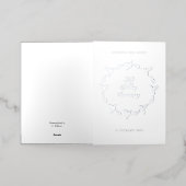 カスタマイズ可能結婚なシルバー記念日 箔グリーティングカード (外側レイダウン)